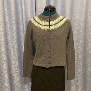 J. Crew Gray Fair Isle Women's Cardigan